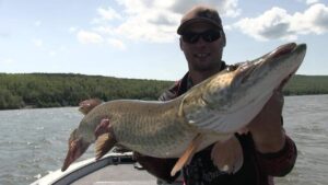 Jeremy holding another good sized musky