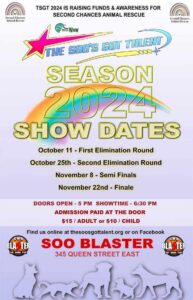 The Soo's Got Talent 2024 poster showing the event dates including the Grand Finale.