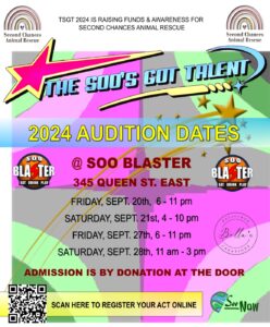 The Soo's Got Talent poster displaying the preliminary audition dates.