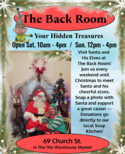 The Back Room - Santa Weekends - Photos w/ Donation to Local Food Bank